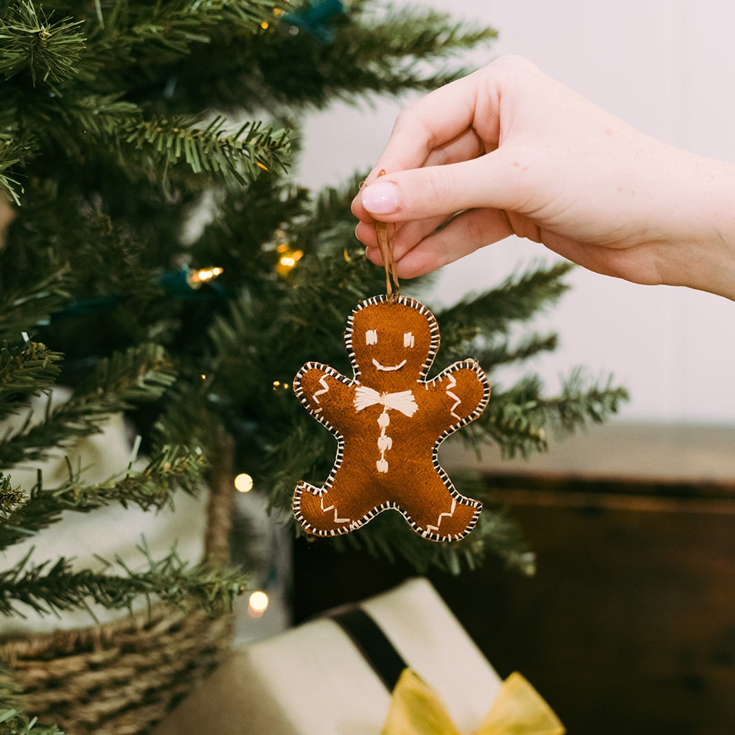 Bark Cloth Gingerbread Ornament