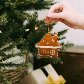 Bark Cloth Gingerbread Ornament