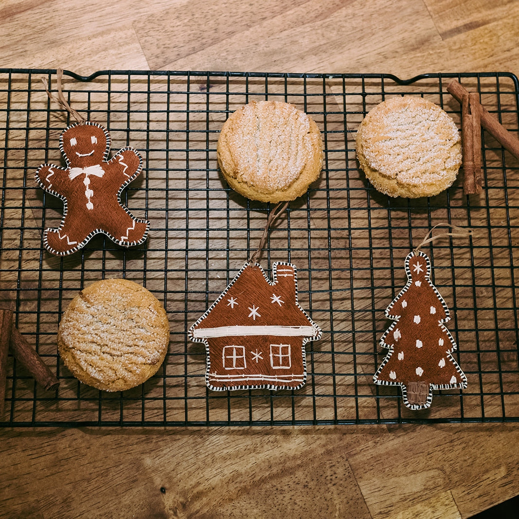 Bark Cloth Gingerbread Ornament