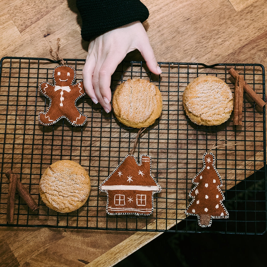 Bark Cloth Gingerbread Ornament