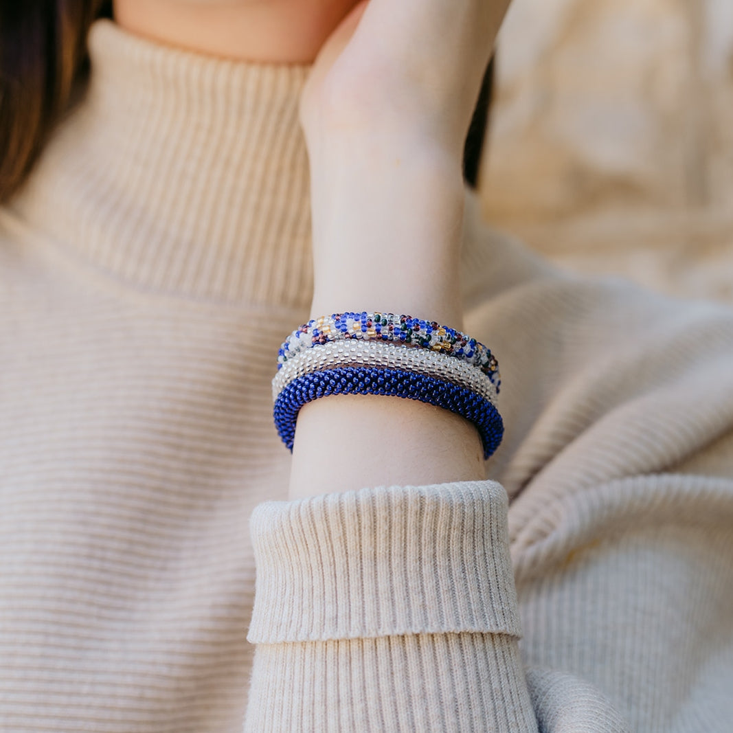 Blue Silver Bracelet Set