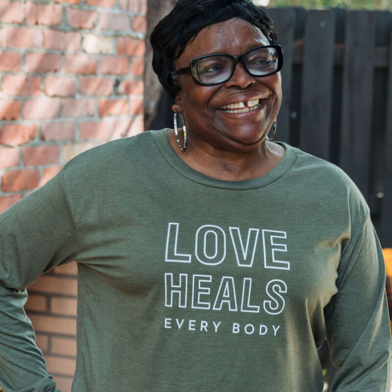 Love Heals Everybody Cropped Long Sleeve