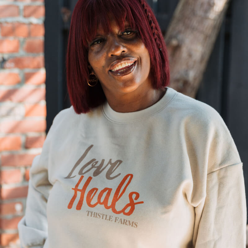 Cream Love Heals Sweatshirt