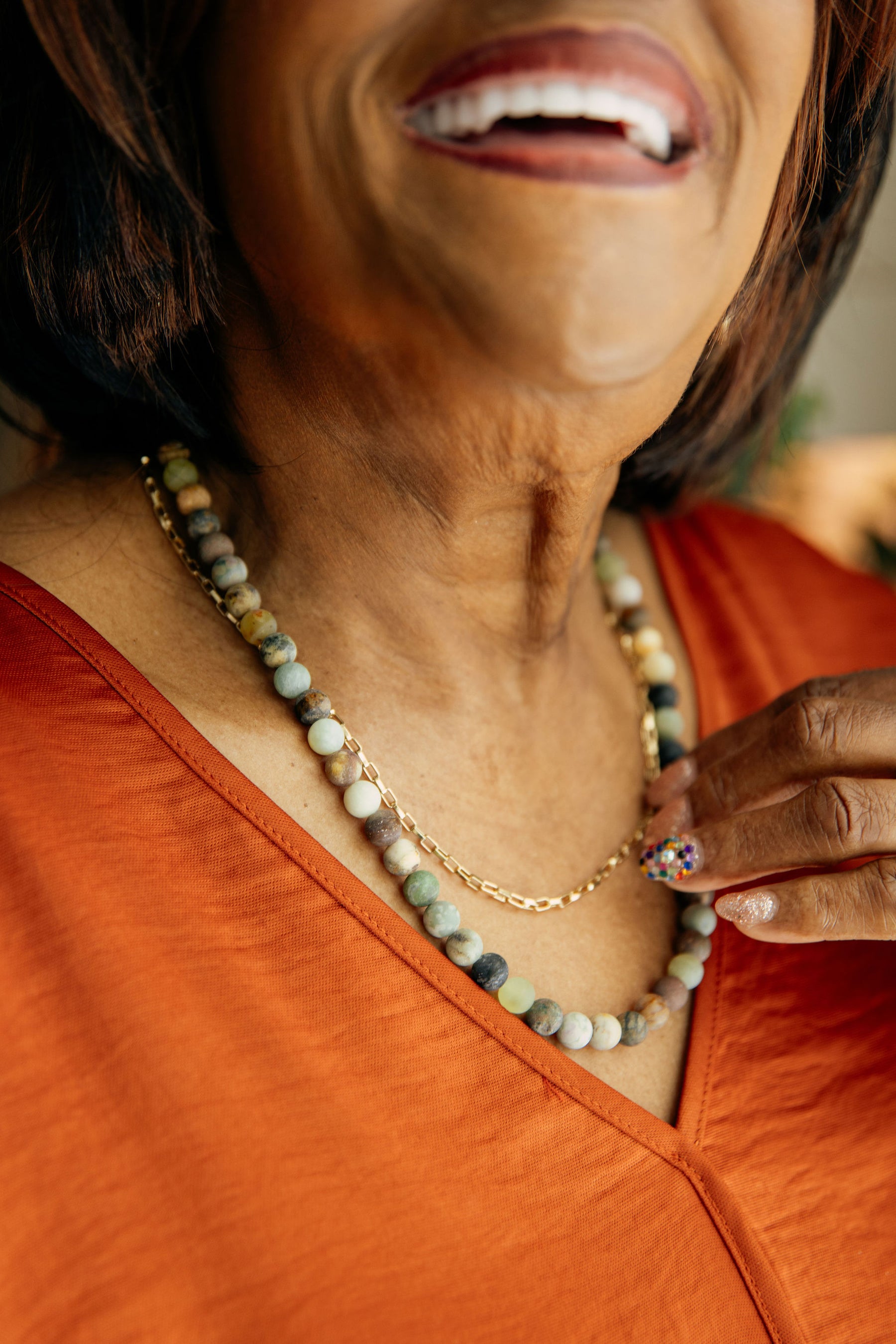 Gemstone & Gold Chain Necklace Stack