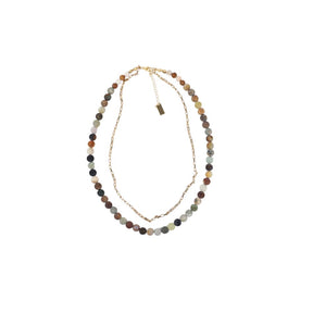 Gemstone & Gold Chain Necklace Stack