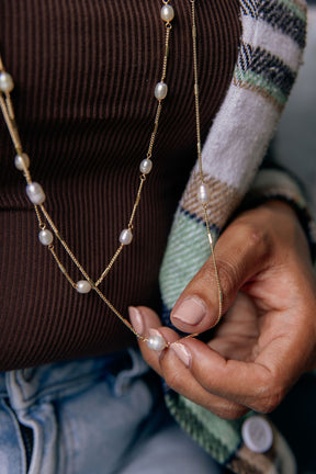 Gold Chain and Pearl Necklace