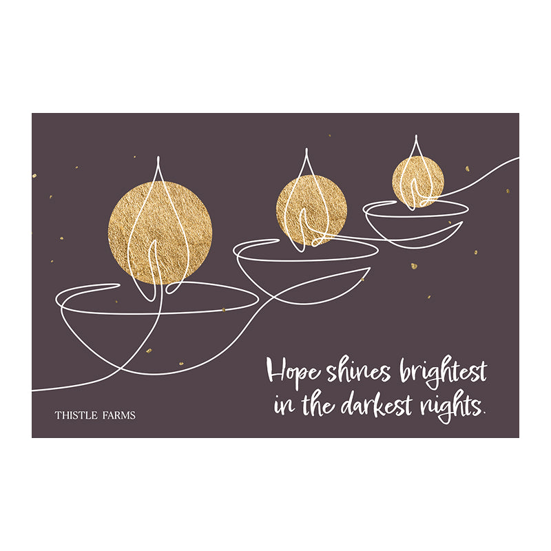 Decorative card with gold spherical elements and white text on a dark background