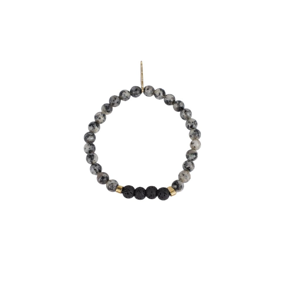 Lava Bead & Jasper Bracelet
