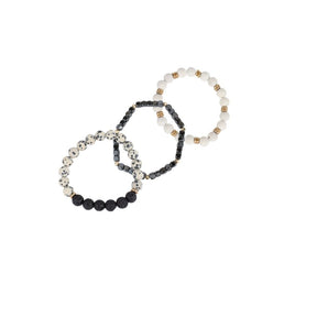 Lava Bead Jasper Bracelet Stack