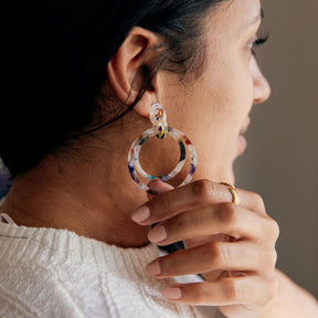 Multicolor Resin Dangle Hoops