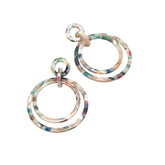 Multicolor Resin Dangle Hoops