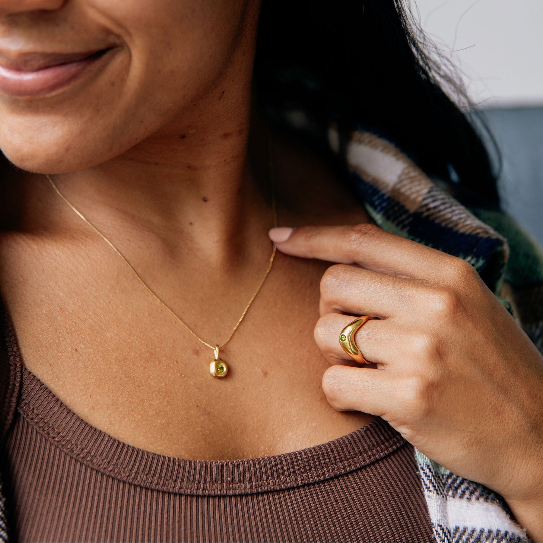 Mwala Olive Pebble Pendant