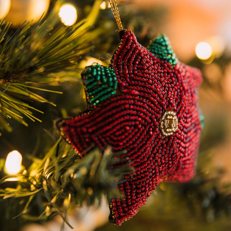 Beaded Poinsettia Ornament