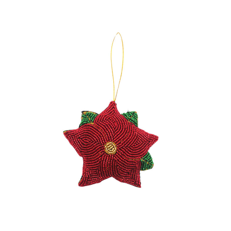 Beaded Poinsettia Ornament