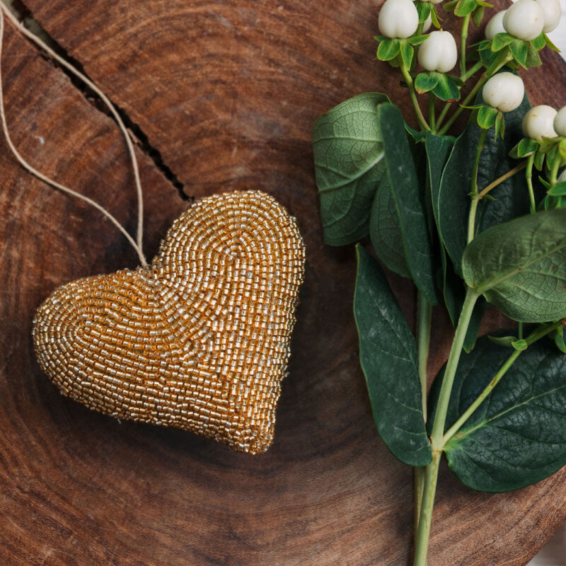 Beaded Heart Ornament