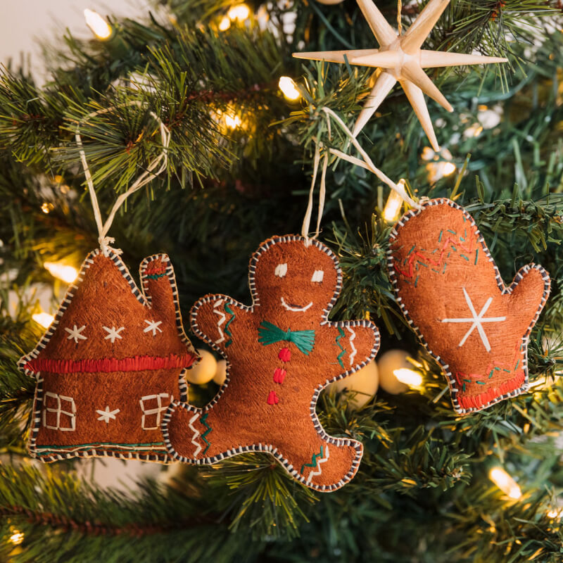 Colorful Gingerbread Ornament Set