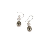 Sterling & Pyrite Thumbprint Earrings