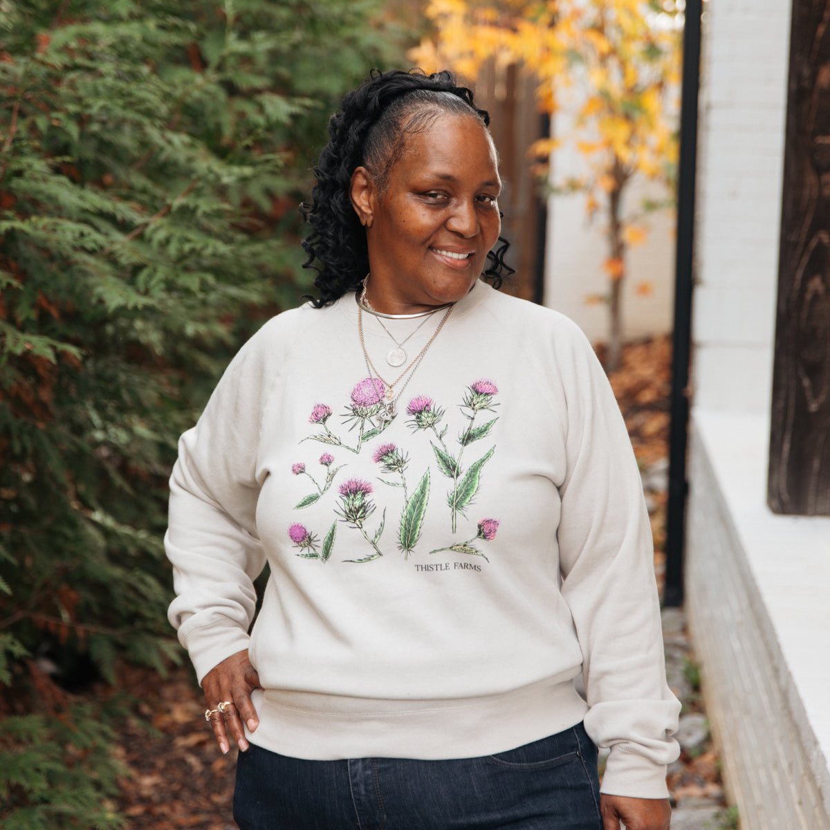 Raglan Sleeve Thistle Sweatshirt