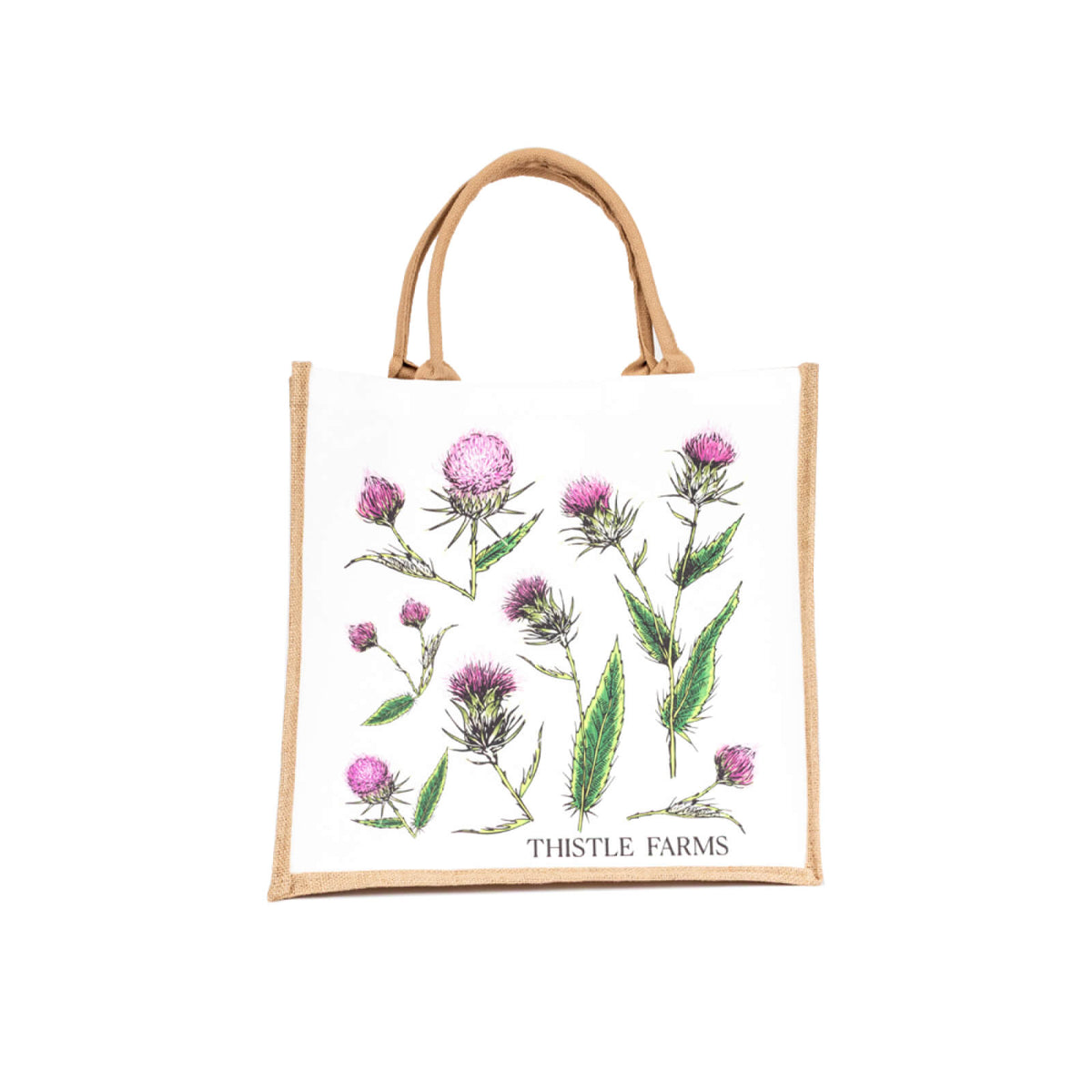 Thistle Cotton Jute Tote Bag