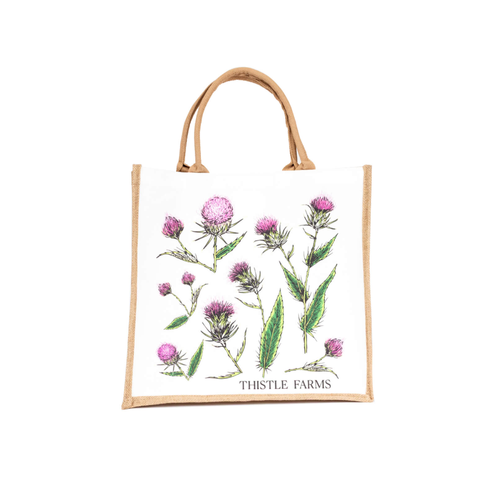 Thistle Cotton Jute Tote Bag