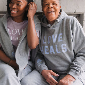 Gray Love Heals Hooded Sweatshirt