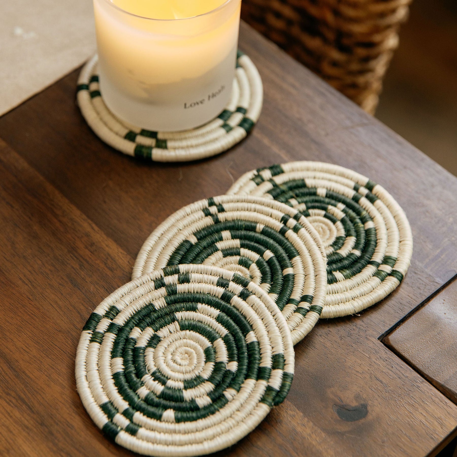 Half Moon Stone Coasters Set of 4