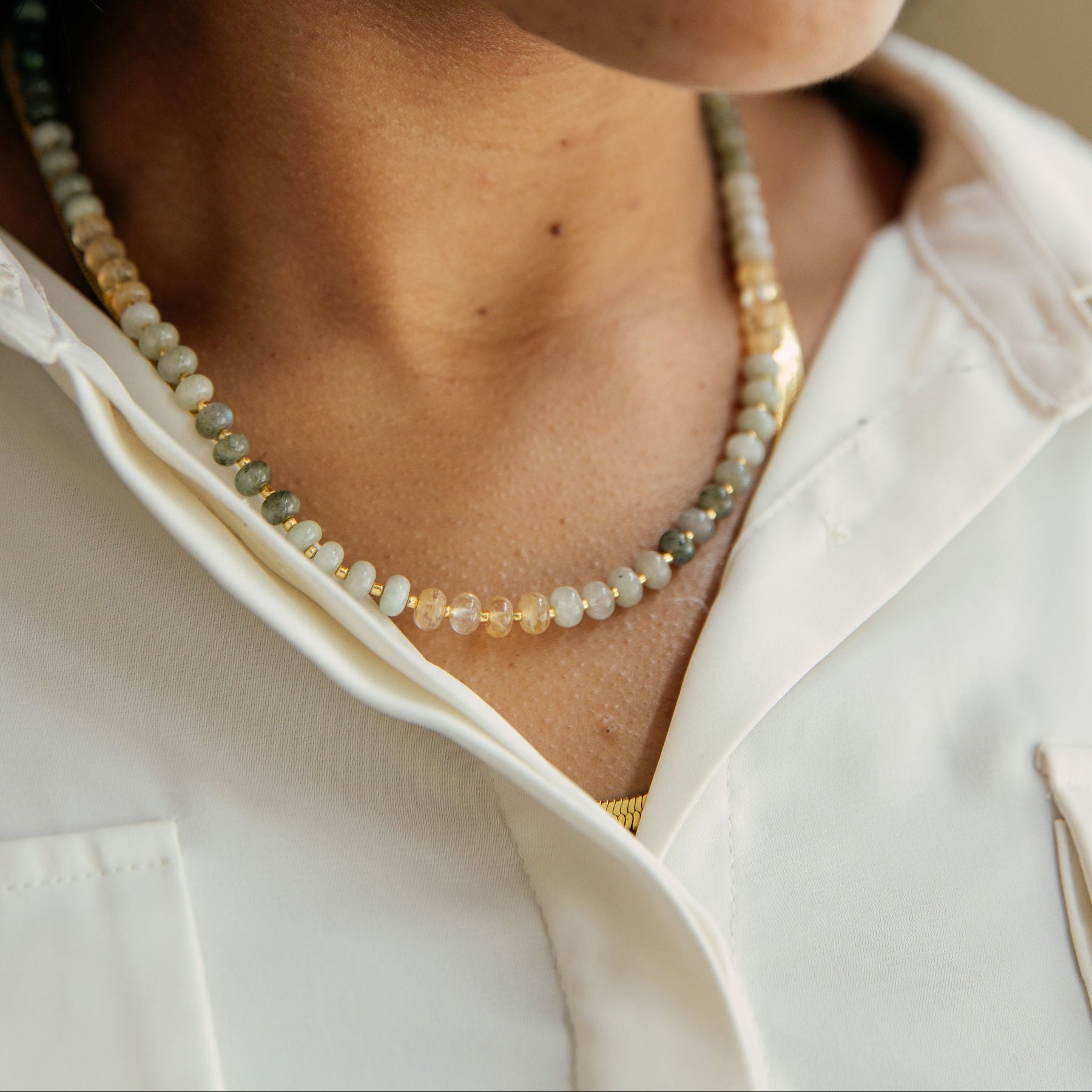 Mixed Gemstone Beaded Necklace