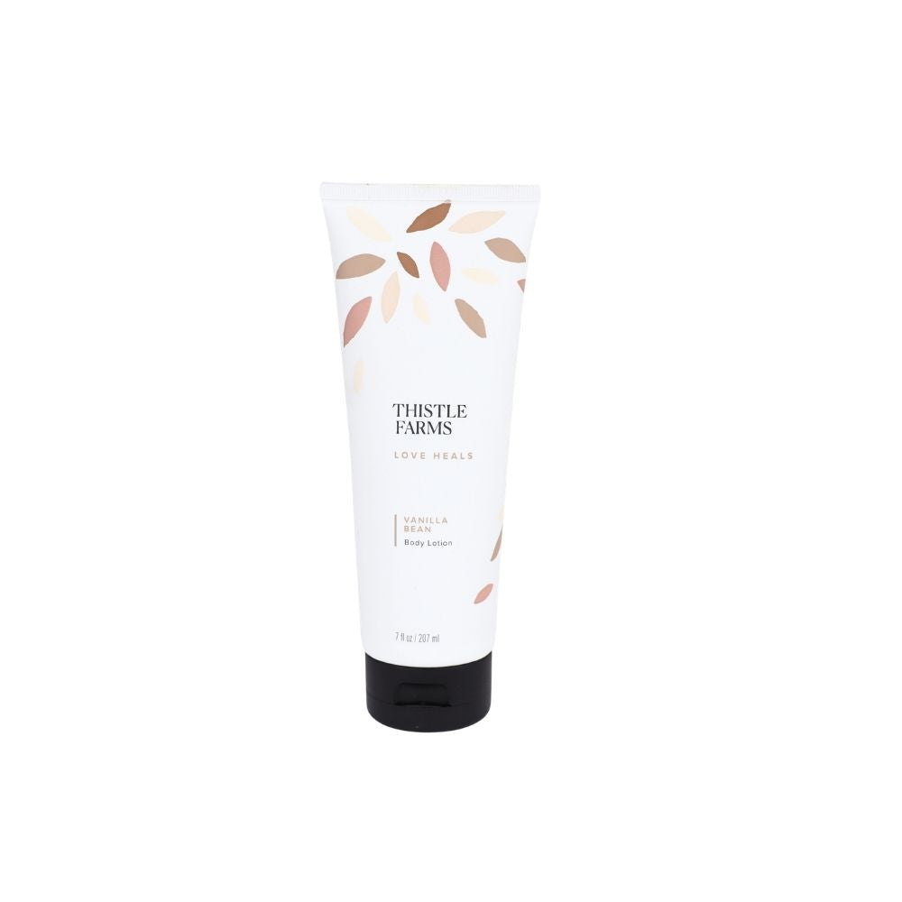 Body lotion with a colorful display on a white background