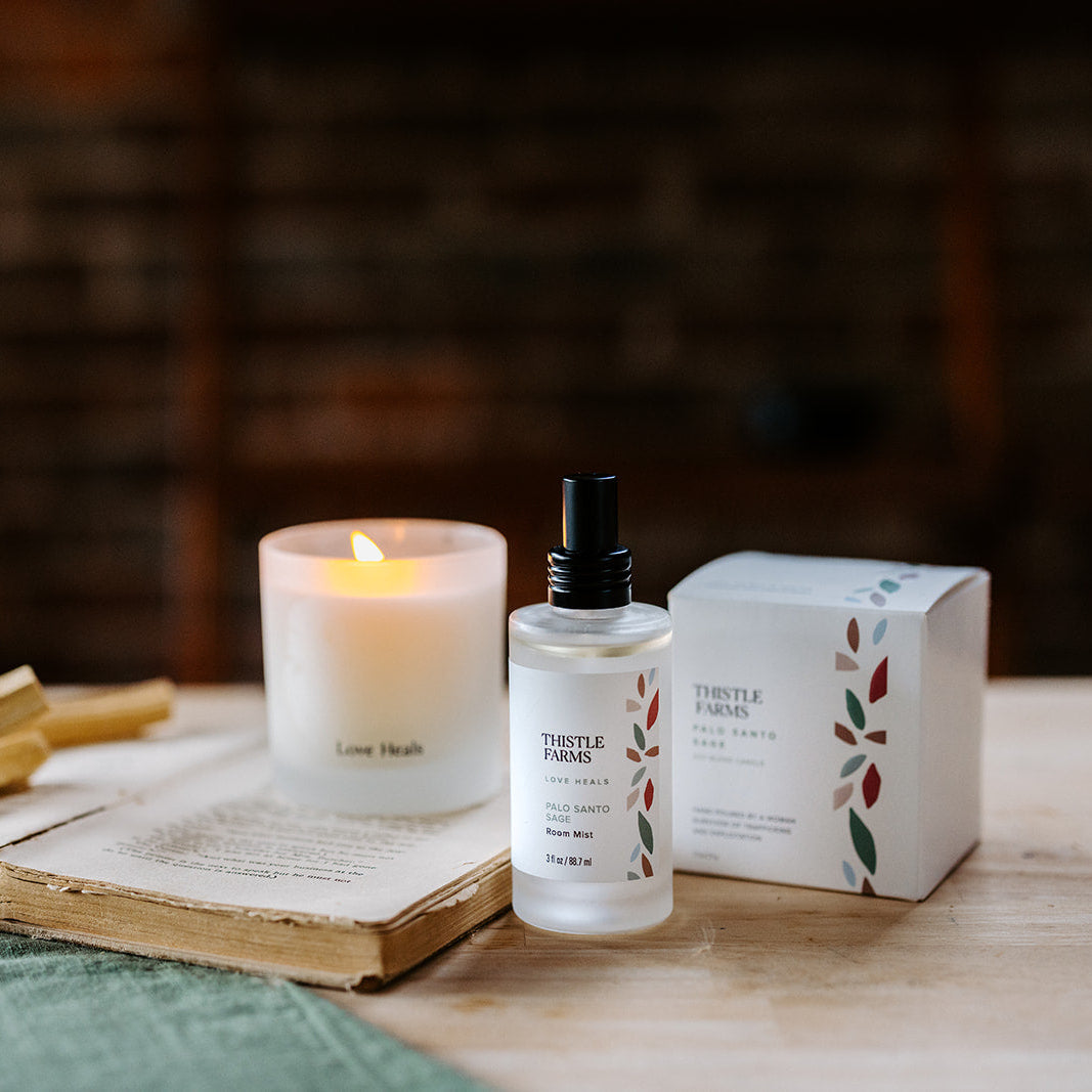 Palo Santo Sage Candle + Room Mist Bundle