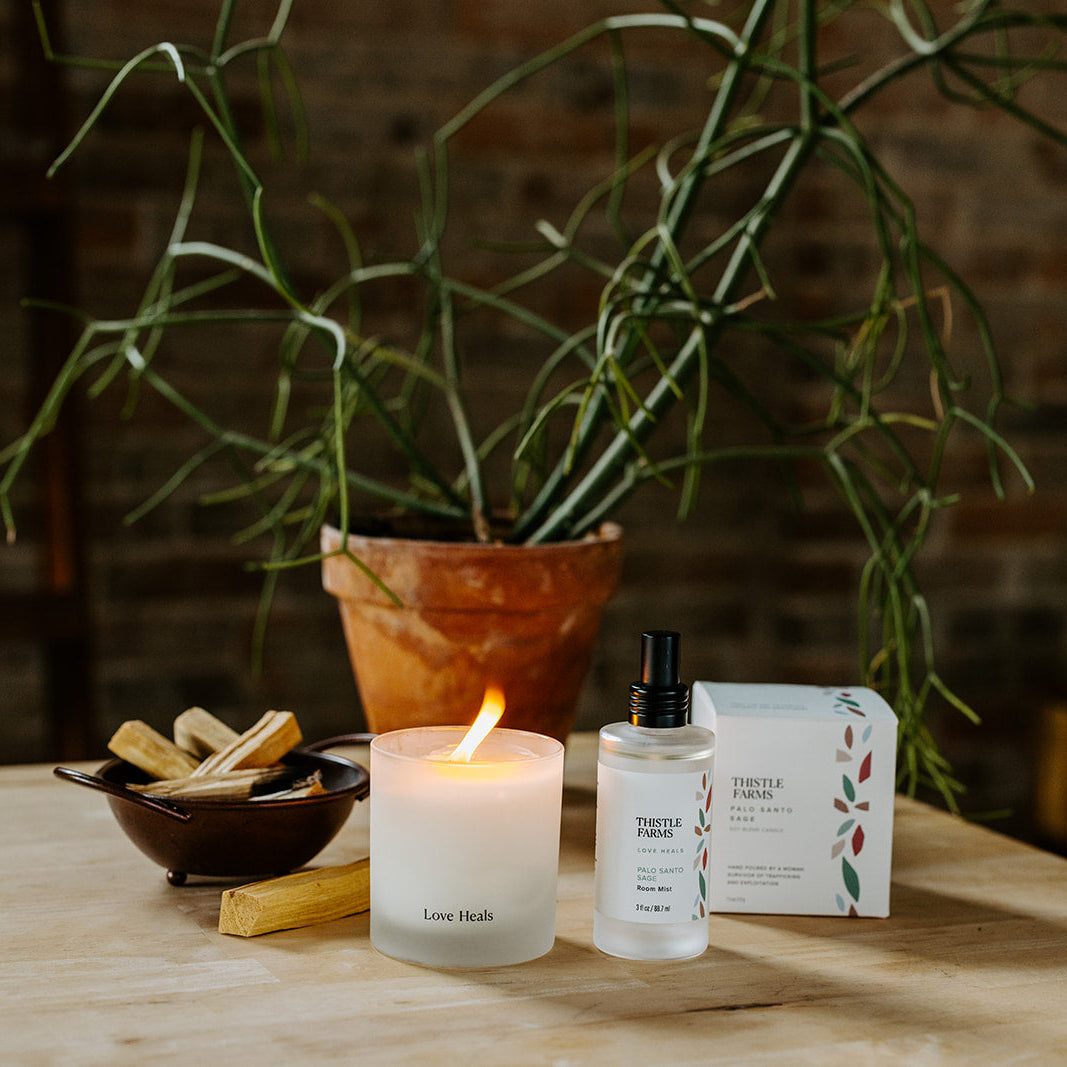 Palo Santo Sage Candle + Room Mist Bundle