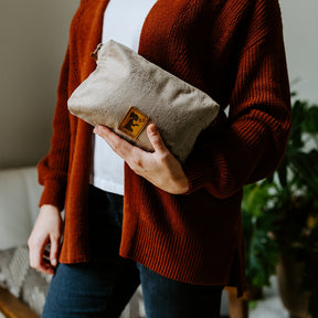 Khaki Hint Cosmetic Pouch