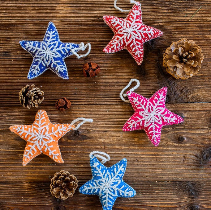 Embroidered Star Ornament