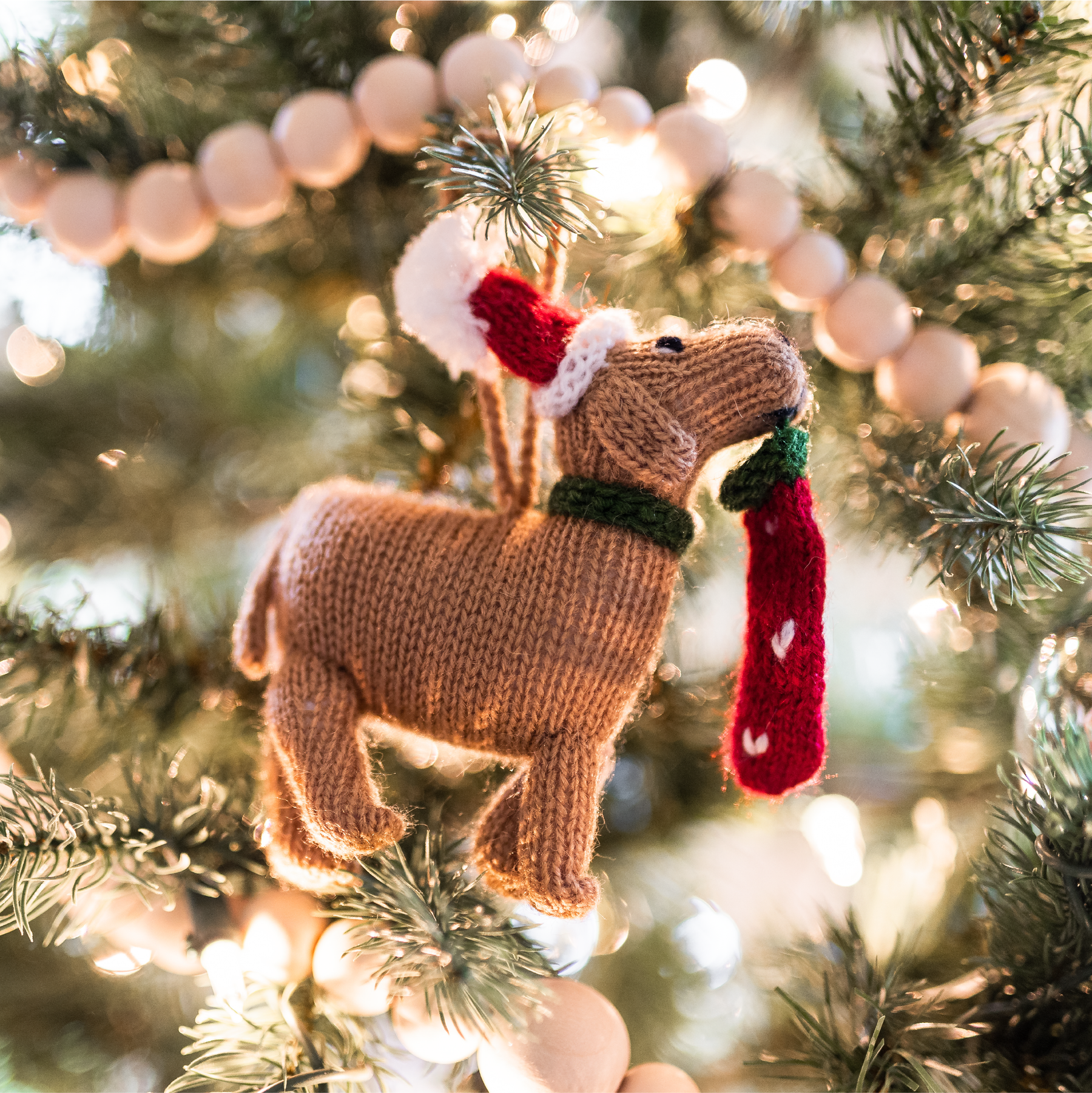 Dog with Stocking Ornament
