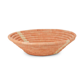 Peach Striped Round Basket