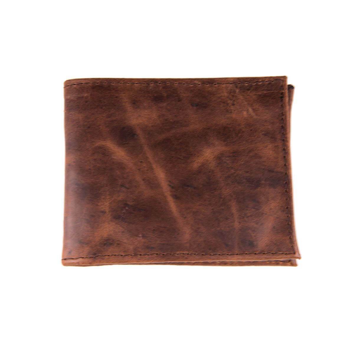 Trucha Chocolate Leather Woven Bi-Fold Wallet by La Matera