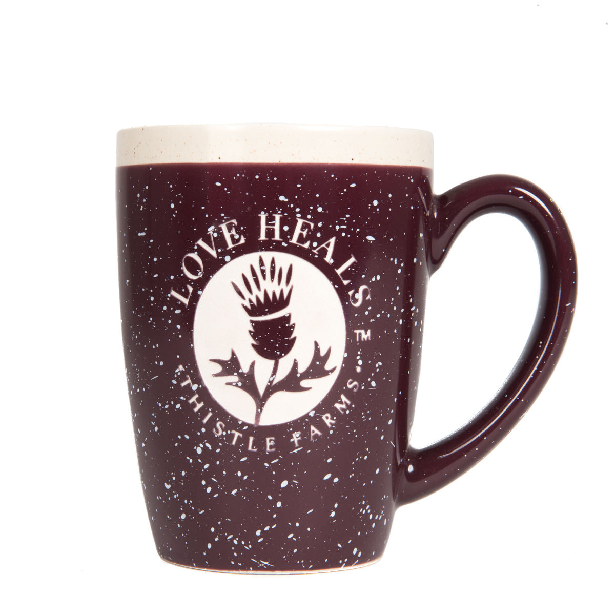 Thistle Farms Love Heals Thistle Mug, front view